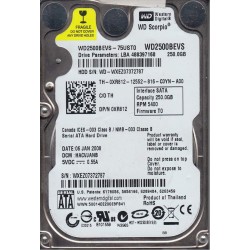 Western Digital WD2500BEVS 250 GB HDD Kontrol Kartı (PCB: