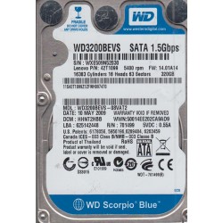 Western Digital WD3200BEVS 320 GB HDD Kontrol Kartı (PCB: