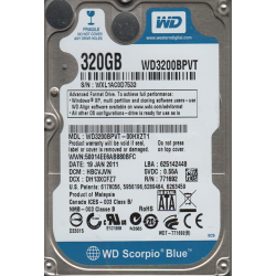 Western Digital WD3200BPVT 320 GB SATA 2.5" Harddisk (Arızalı -