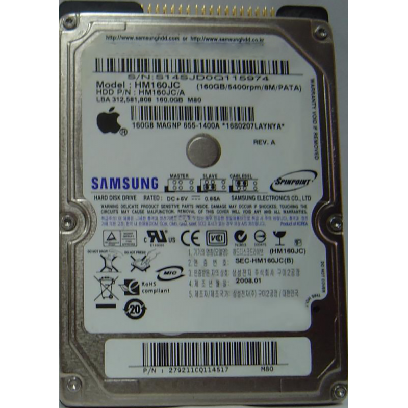 Samsung HM160JC 160 GB IDE 2.5" Harddisk (Arızalı - Donör)