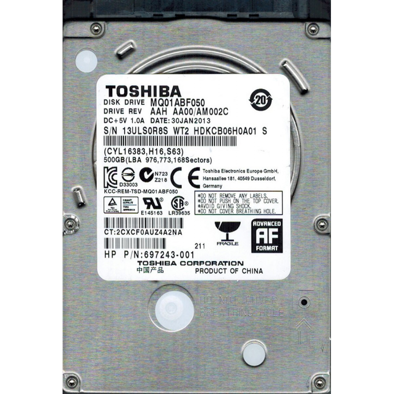 Toshiba MQ01ABF050 500 GB SATA 2.5" Harddisk (Arızalı - Donör)